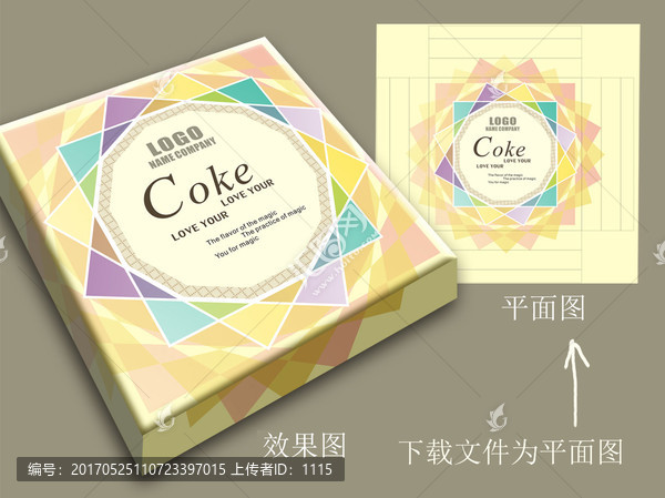 特色食品盒平面圖