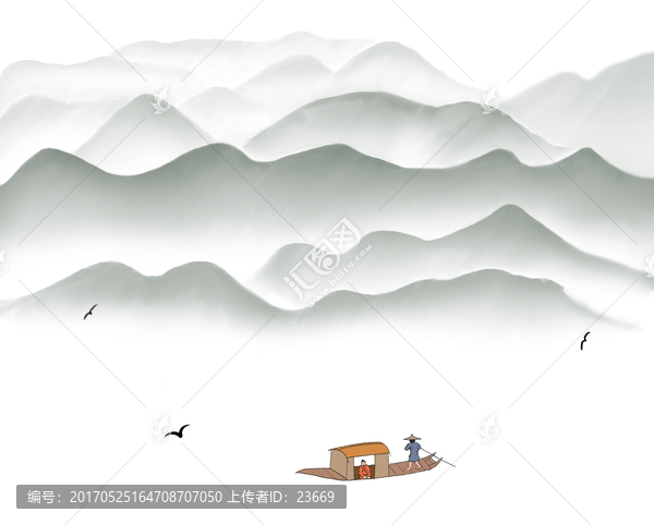 山水裝鈽畫(huà)水墨畫(huà)