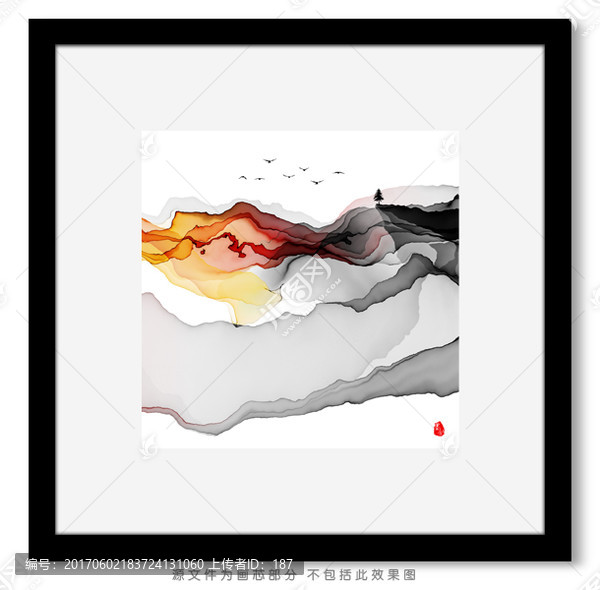 抽象水墨畫,新中式水墨掛畫