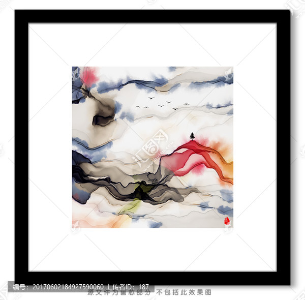 抽象意境水墨裝飾畫,水墨掛畫