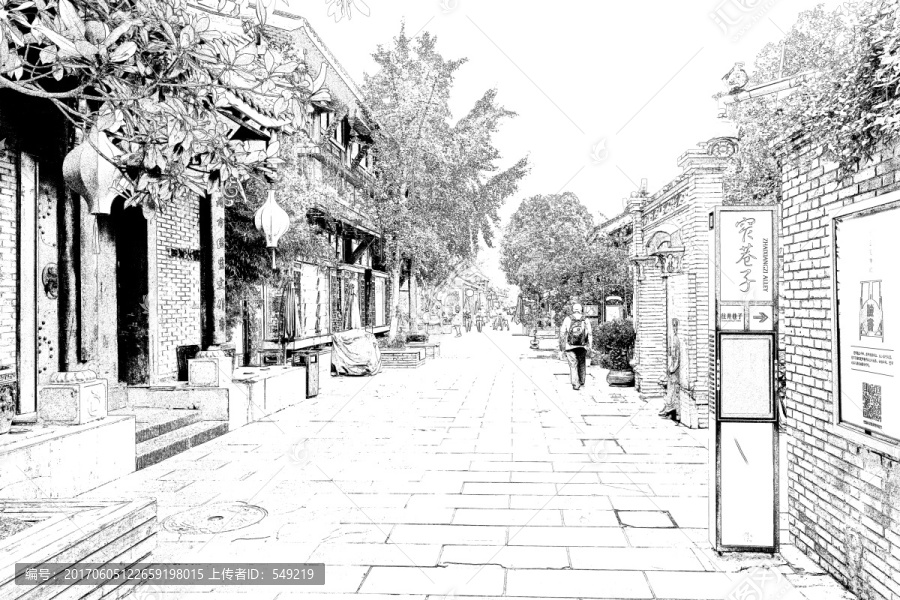 寬窄巷子,四川古鎮(zhèn)線描