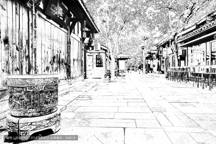 寬窄巷子,成都古鎮(zhèn)線描