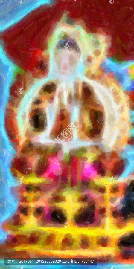 抽象佛像油畫