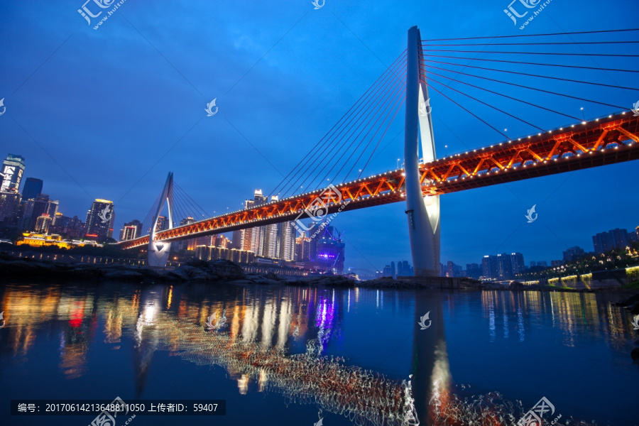 重庆城市夜景,东水门大桥