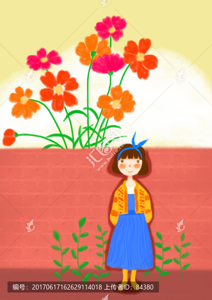 兒童插畫,可愛女孩