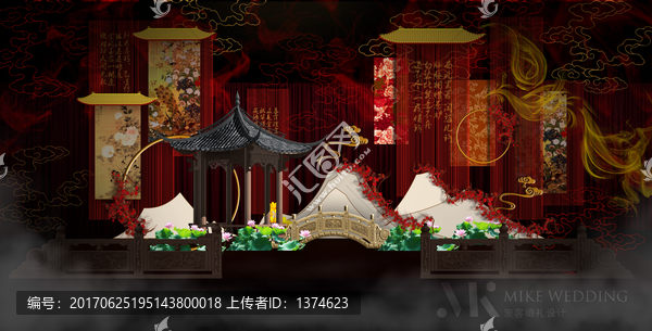 中國紅中式婚禮背景