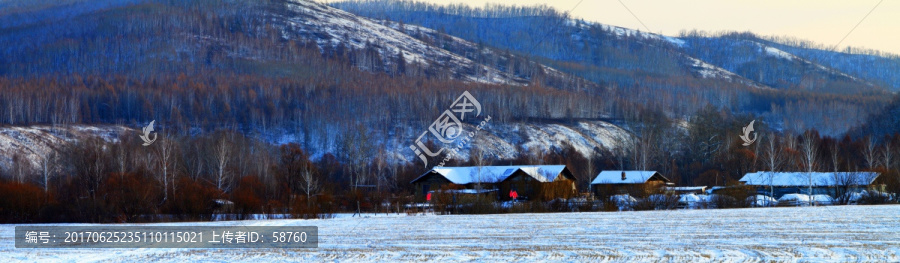 林海雪原人家,全景高清