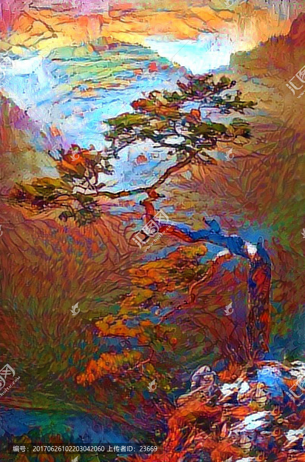 抽象風(fēng)景畫裝飾畫油畫