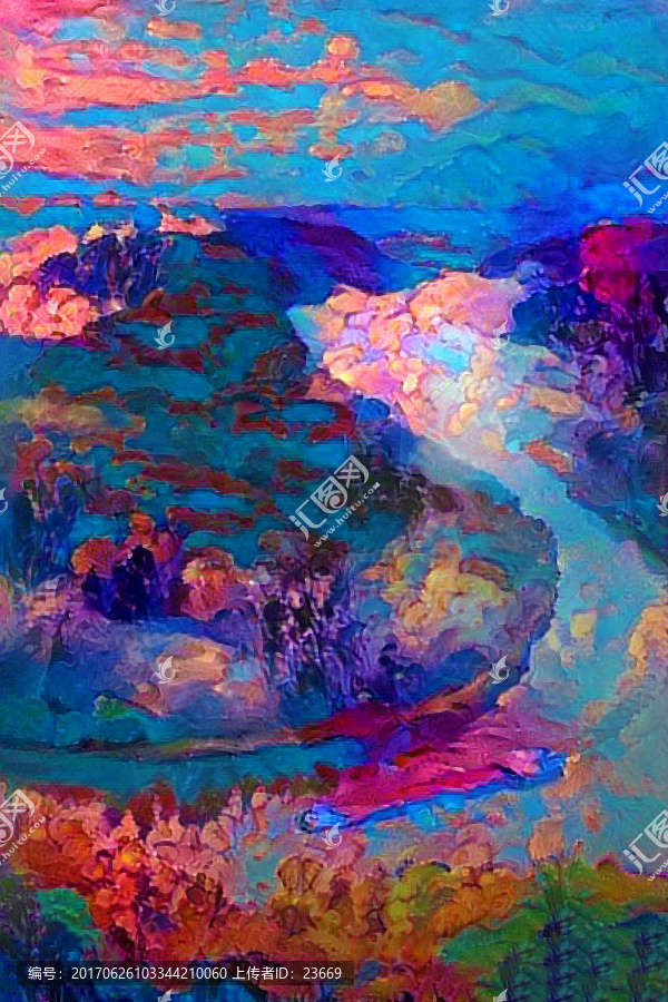 抽象風(fēng)景畫裝飾畫油畫