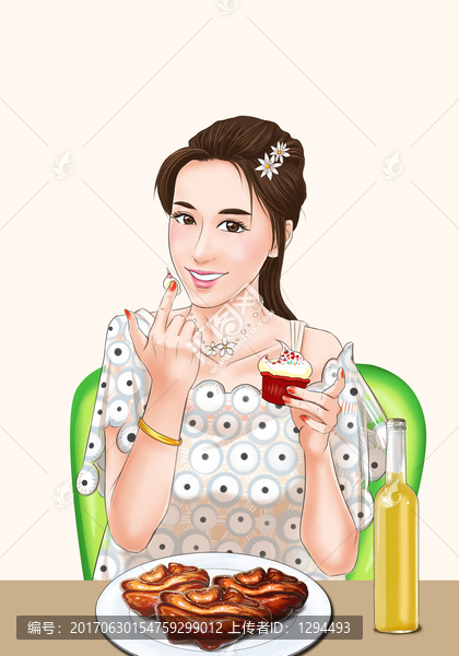 吃蛋糕的女孩