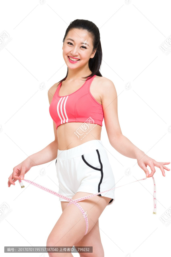 棚拍年轻女人健身塑型