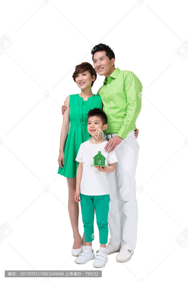 棚拍绿色环保一家人