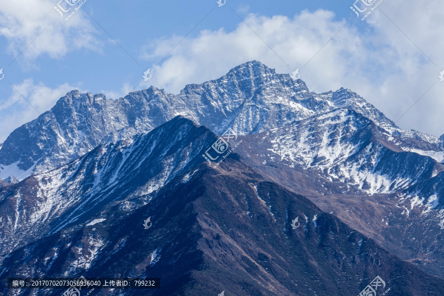 在巴郎山遠眺四姑娘山
