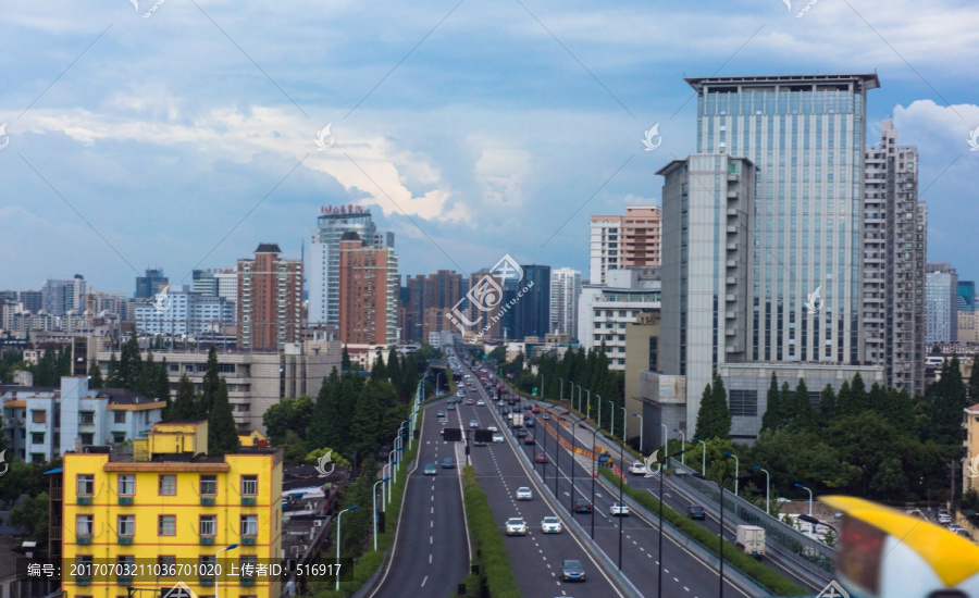 杭州,城市,繁华,车流,建筑