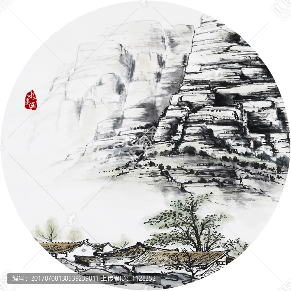 水墨山水,墨跡水墨畫(huà)