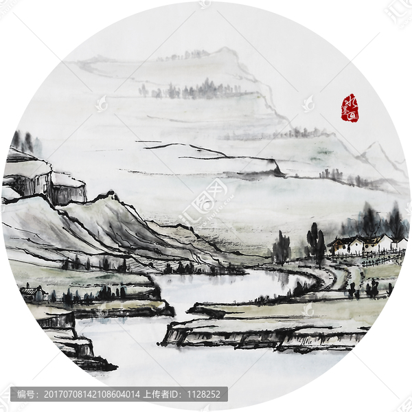 水墨山水,墨跡水墨畫