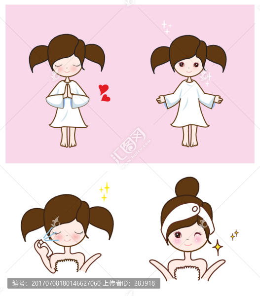 卡通小女孩產(chǎn)品形象矢量圖