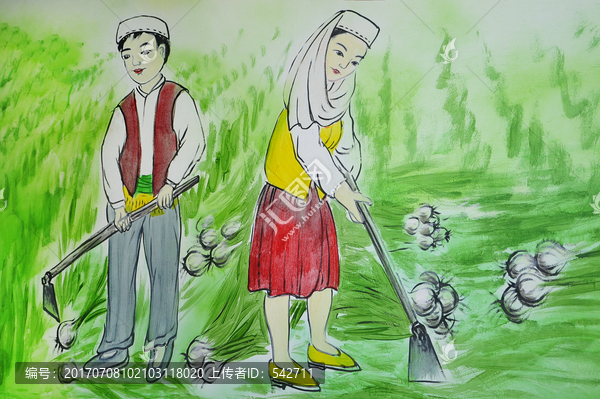 干農(nóng)活的回族夫妻,未分層