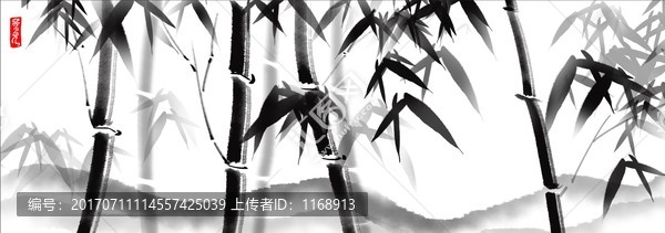 中式水墨竹子裝飾畫