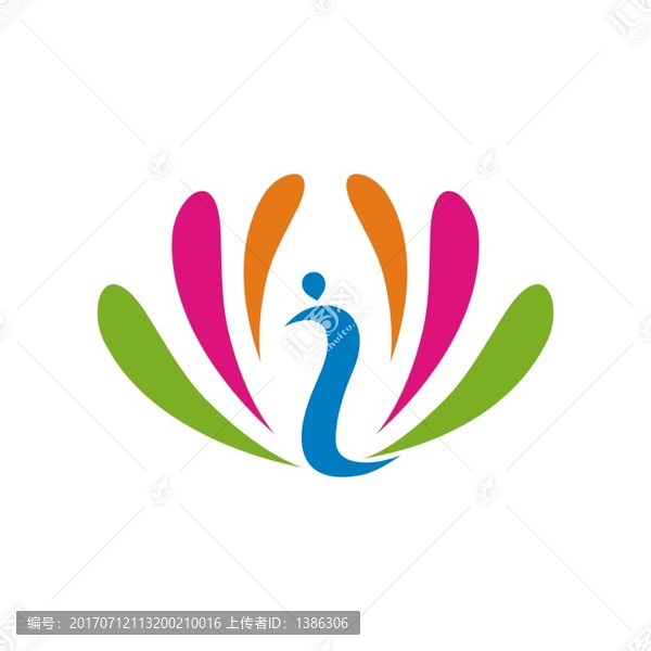 孔雀花朵LOGO