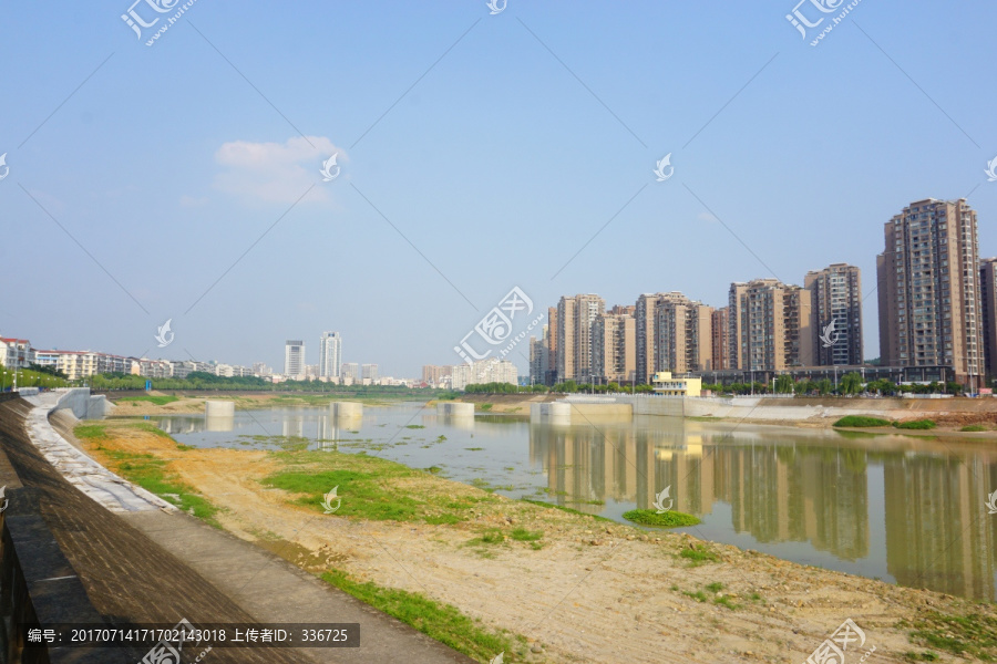 绵阳安昌河两岸城市风光