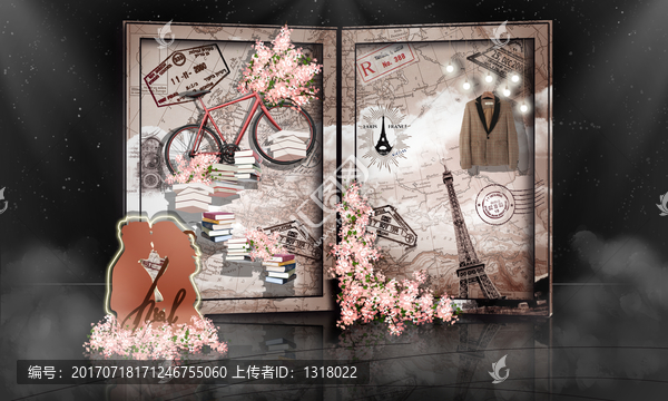 復(fù)古婚禮合影區(qū)效果圖