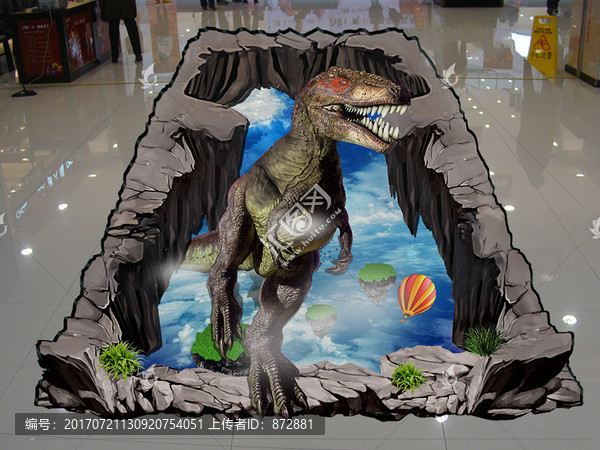 3D恐龙世界地板画