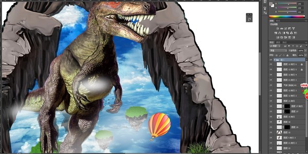 3D恐龙世界地板画