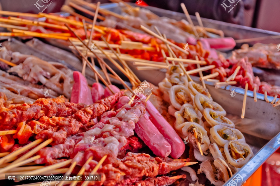 串串香,竹签串肉,香辣串串香