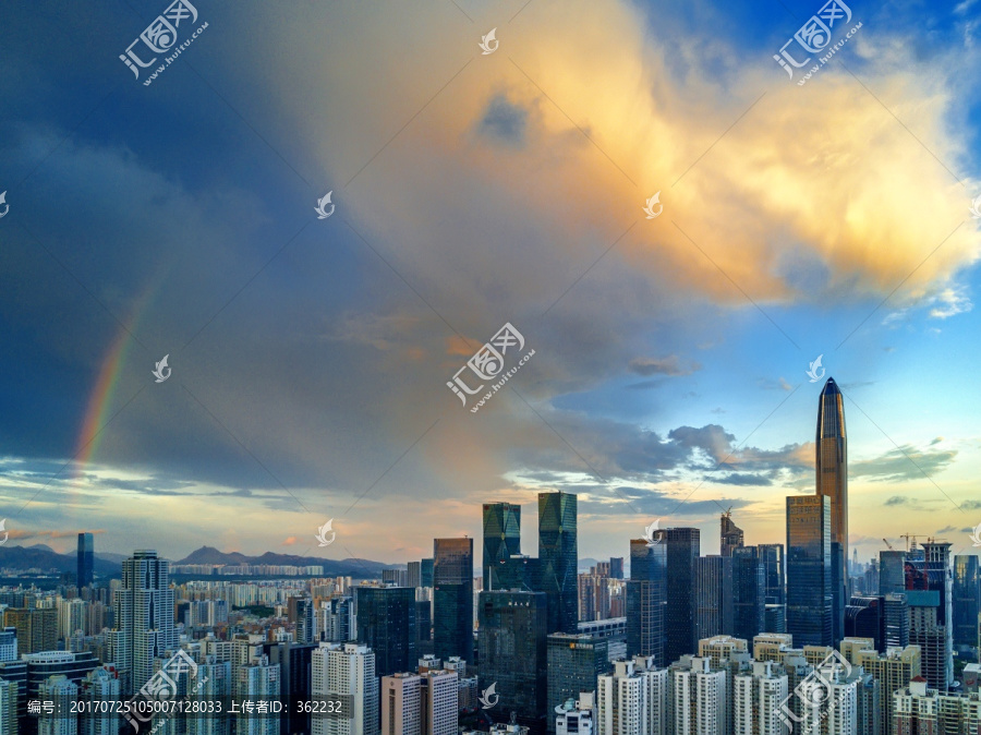 深圳早晨的彩虹,平安大厦