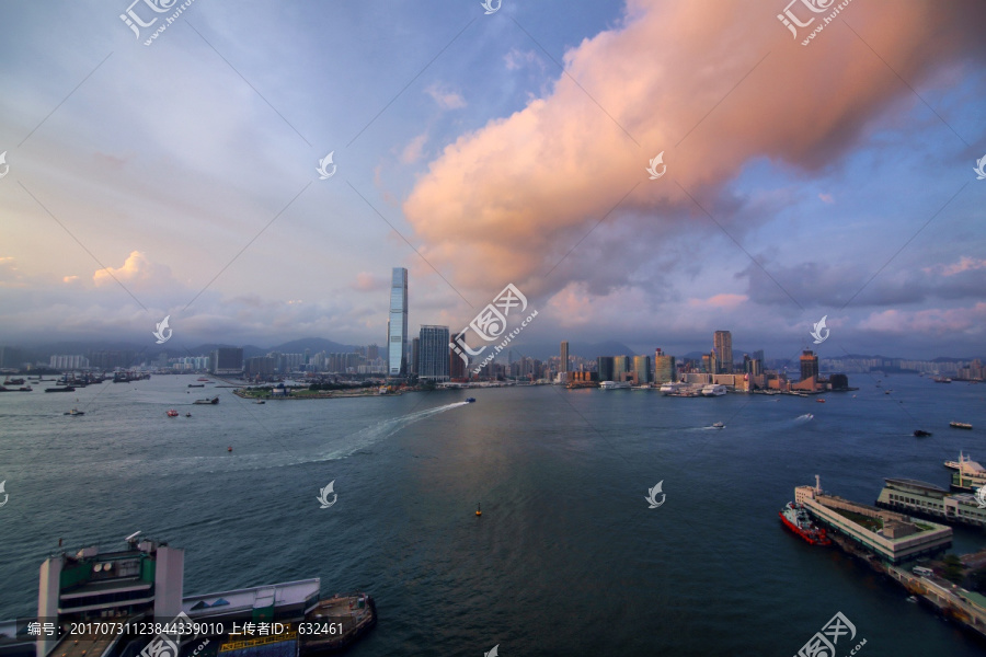 香港维多利亚港城市夜景风光