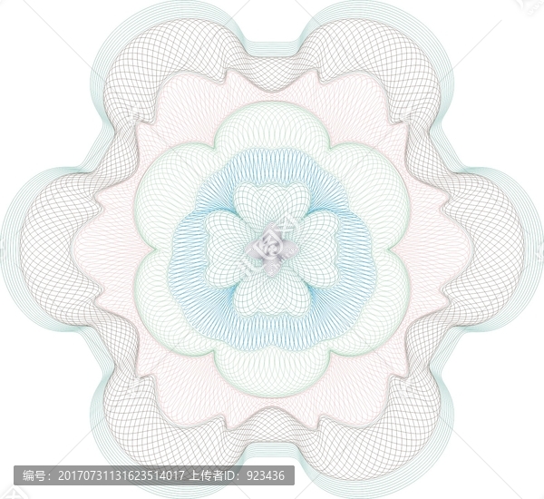 防偽彩色團(tuán)花