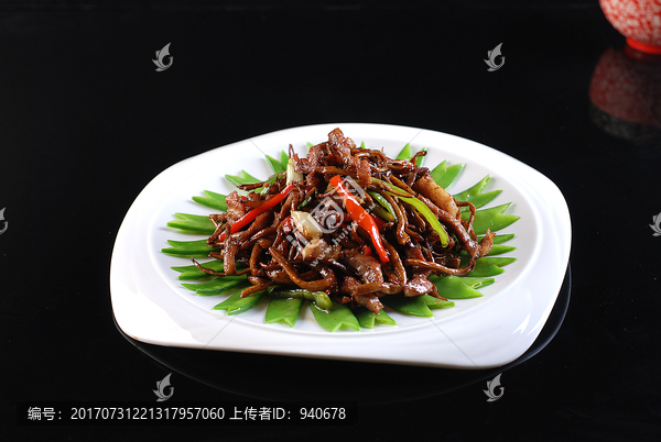 鲜茶树菇炒脆肉,（6）