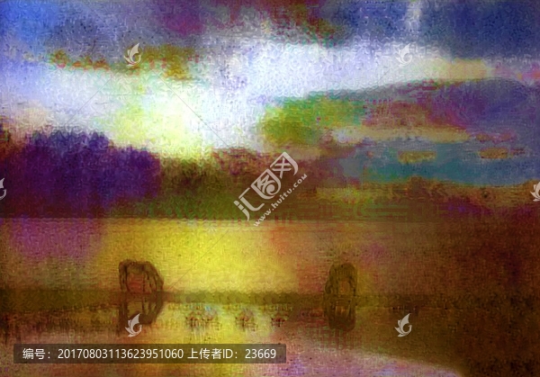抽象印象派風(fēng)景畫油畫室內(nèi)裝飾畫