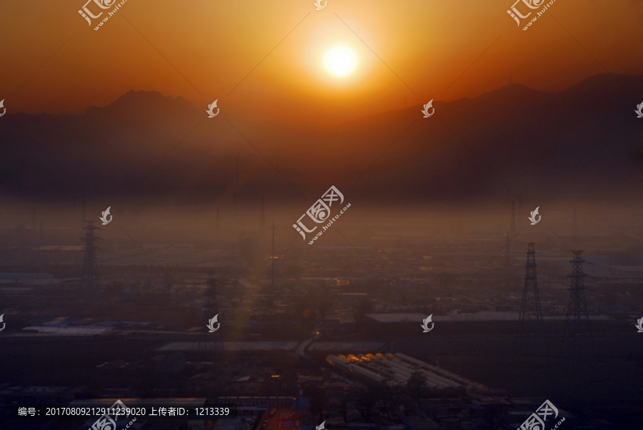 石景山日落,首钢厂区,北京西山