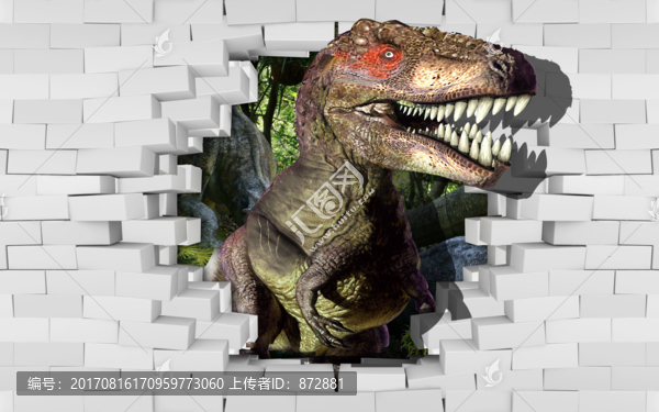 3D壁畫恐龍立體畫