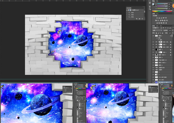 3D立體畫星空壁畫