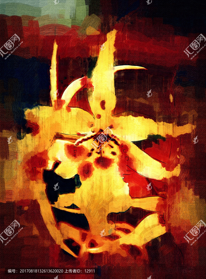 花卉油畫,蝴蝶蘭裝飾畫