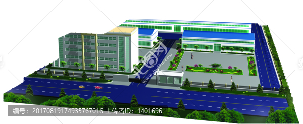 車間辦公樓效果圖