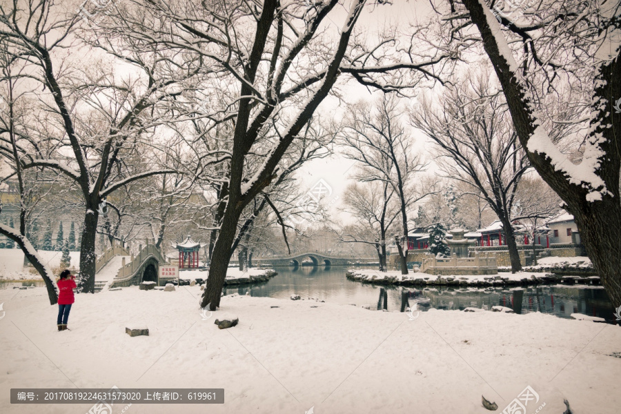 风景画,雪景公园