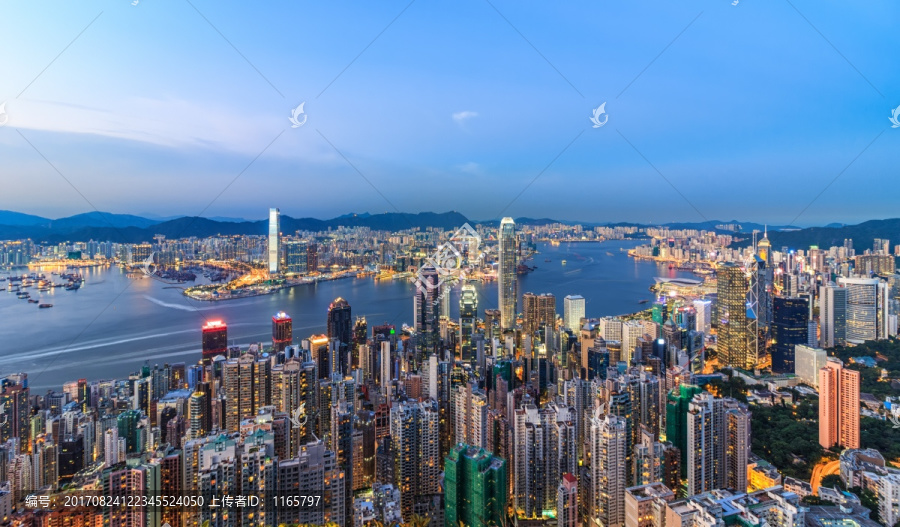 香港太平山顶城市夜景