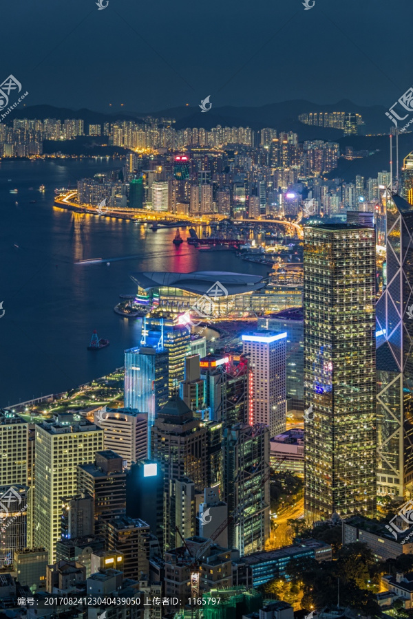 香港太平山顶城市夜景