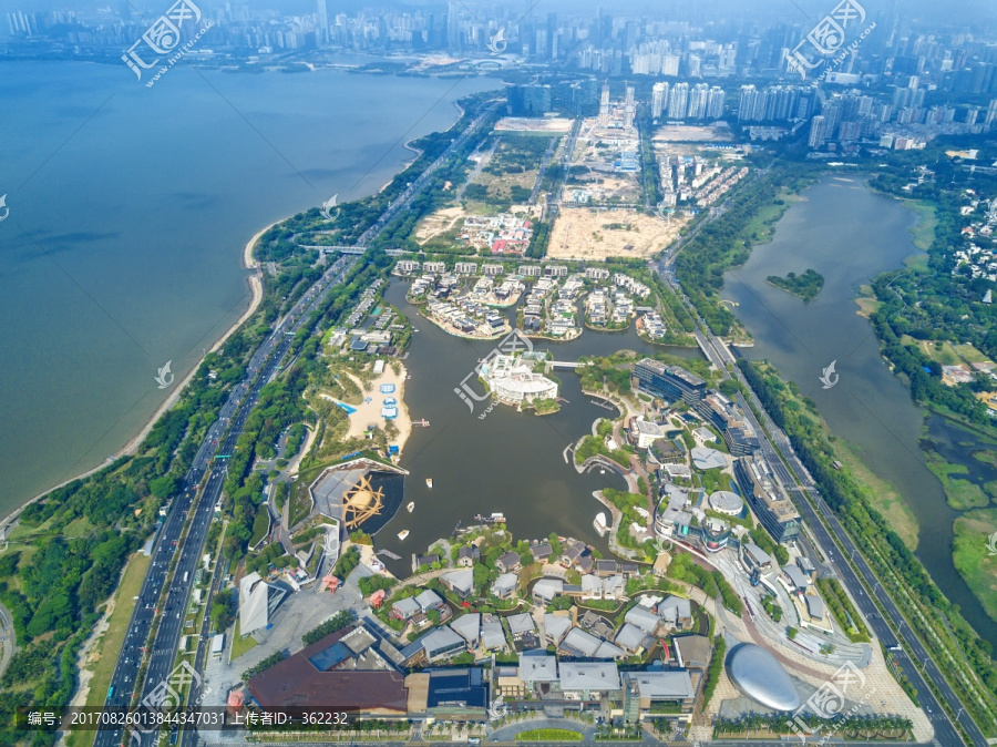 鸟瞰深圳欢乐海岸,全景