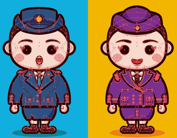 卡通空姐矢量造型圖