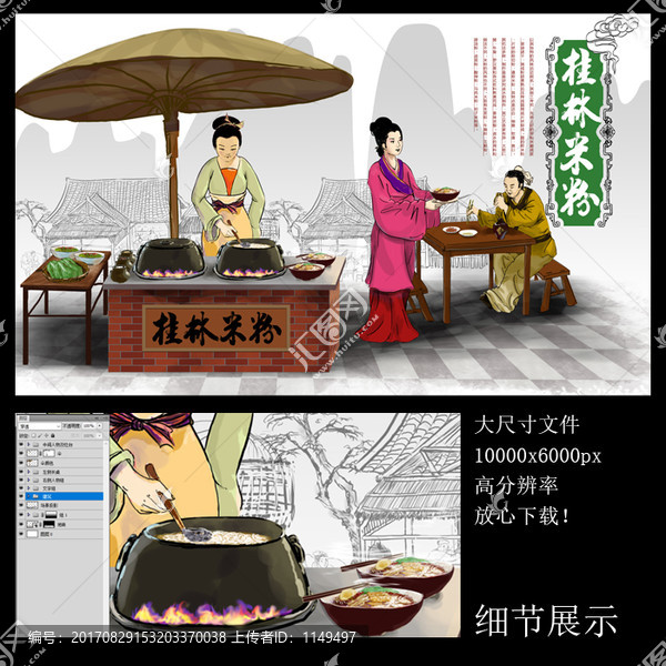 桂林米粉,桂林米粉餐廳壁畫