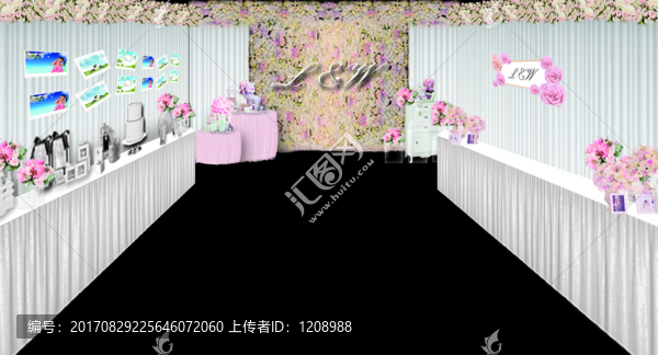 粉白色婚禮迎賓區