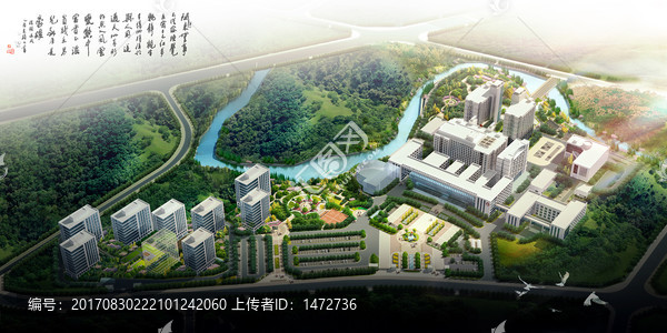醫(yī)院鳥瞰效果圖