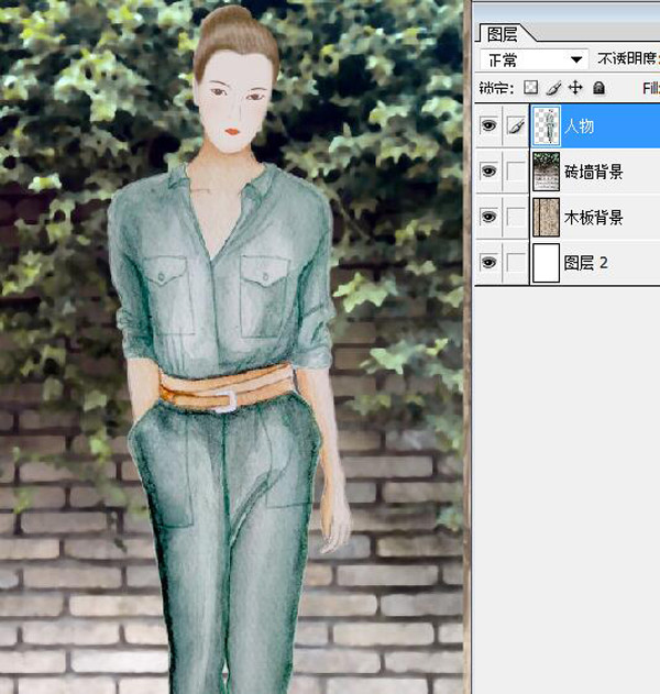 水彩人物時(shí)尚插畫(huà)美女