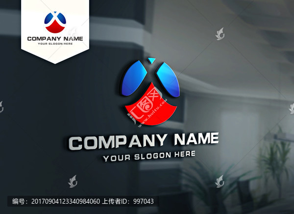 X字母大氣LOGO設(shè)計