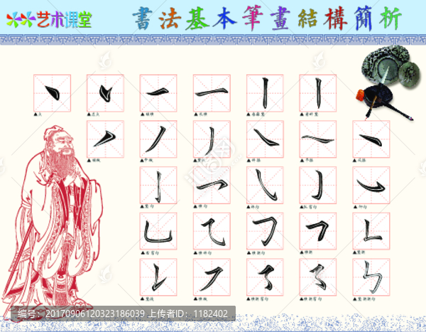 書法基本筆畫海報